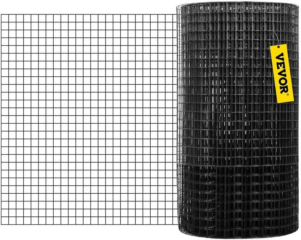 Tinklas tvoroms 122cm x 1524cm, 16 gabaritų, dengtas vinilu, su vielos pjaustytuvu ir pirštinėmis. Vielinė tvora gyvūnams, apsauga nuo graužikų ir sodui