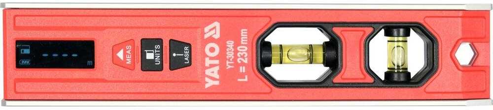 Torpedos lygis su lazeriniu atstumo matuokliu, elektroninis skaitmeninis lygis, 230 mm gulsčiukas, lazerinis lygis su atstumo matuokliu