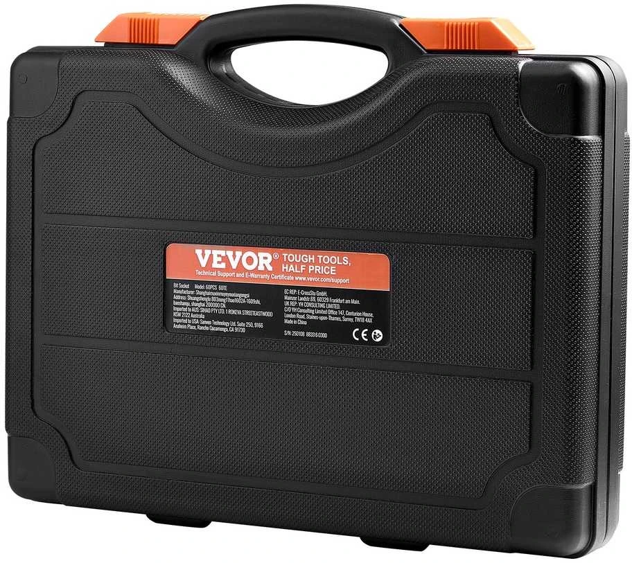 Torx antgalių ir lizdų rinkinys, skirtas namų remontui, 60 dalių S2 legiruotojo plieno, Cr-V plieno torx rinkinys