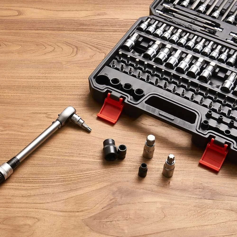 Torx antgalių rinkinys, 107 dalių mechanikų įrankių rinkinys, S2 plieno šešiabriaunių raktų rinkinys automobilių remontui, apsauginių antgalių rinkinys