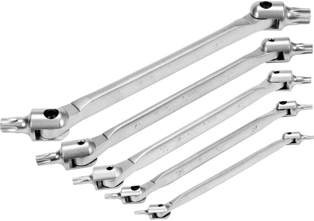 Toya Sa Poland Dvipusių šarnyrinių raktų rinkinys | T-Star (Torx) T15 -T60 (YT-05320)