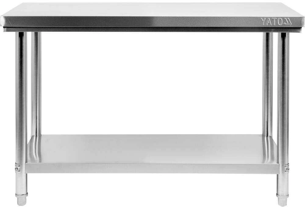 Yato Toya Nerūdijančio plieno darbo stalas su lentyna, 1400x600x850 mm, centrinis stalas