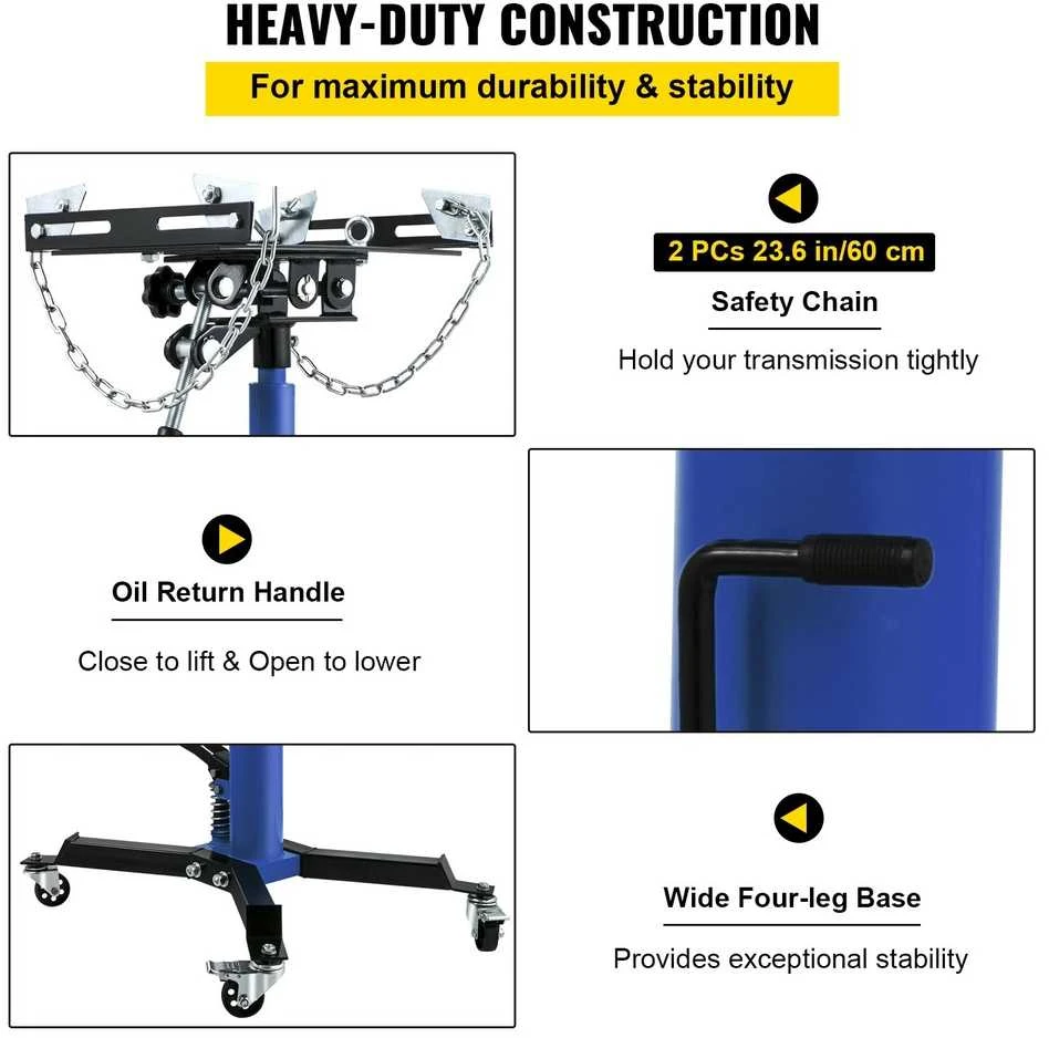 Transmisijos kėliklis 500kg automobilių remontui, hidraulinis, transmisijos keltuvas, pavarų dėžės kėliklis