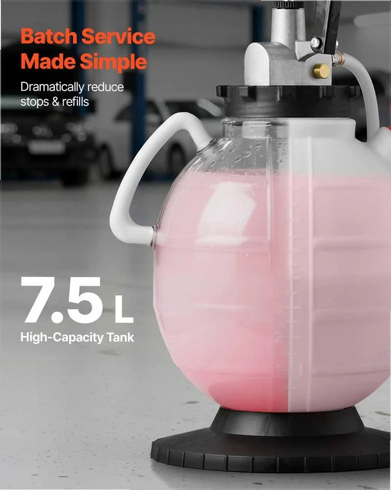 Transmisijos skysčio siurblys, 7.5 L talpa, rankinis ATF pildymo rinkinys automobiliams ir vejapjovėms, skysčių perpylimo siurblys su adapteriais, alyvos dozatorius, tepalų keitimo įranga