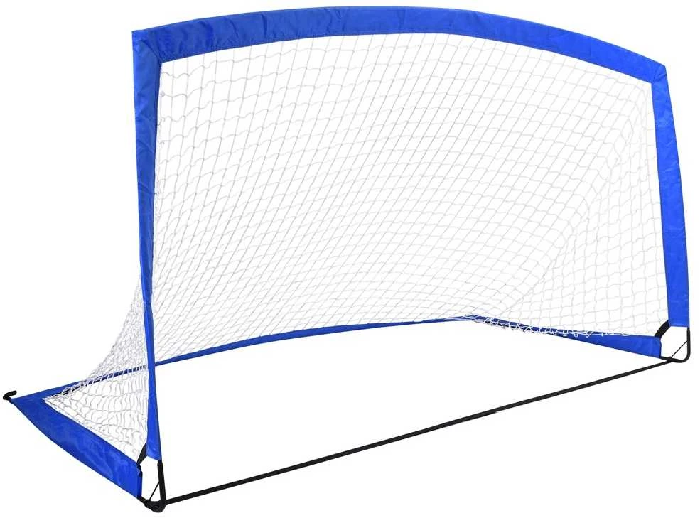 Treniruočių futbolo vartai 2.00 m, lengvai surenkami, nešiojami, su uždangalu, mėlyni, sodo vartai, mini futbolo vartai