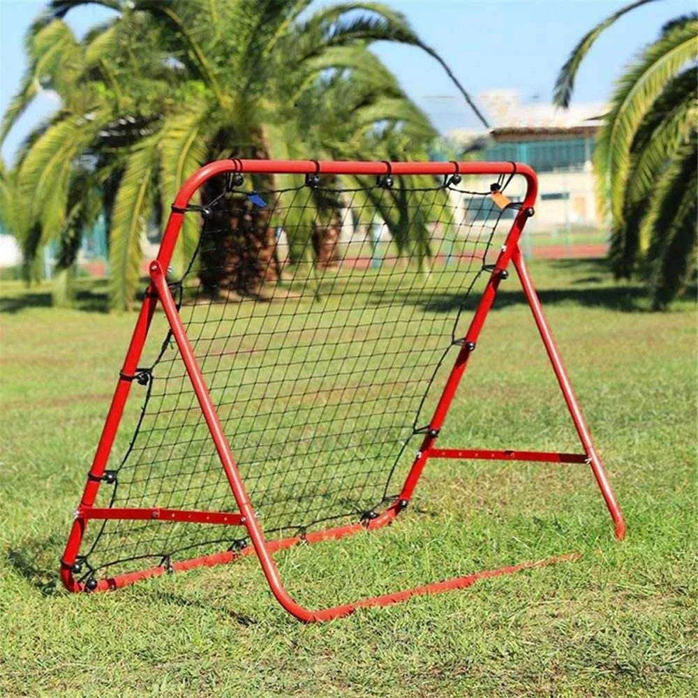 Treniruočių vartų atšokėjas, judesių koordinacijai gerinti, raudonas, 100 cm, futbolo treniruoklis, reakcijos lavinimui