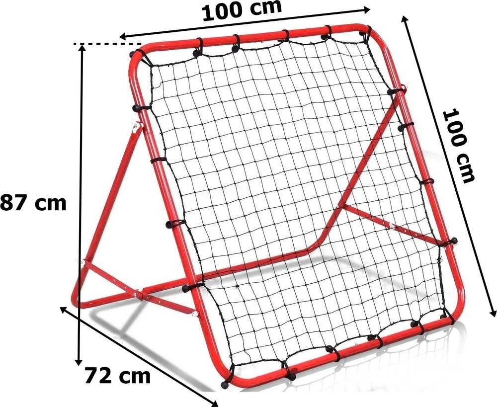 Treniruočių vartų atšokėjas, judesių koordinacijai gerinti, raudonas, 100 cm, futbolo treniruoklis, reakcijos lavinimui