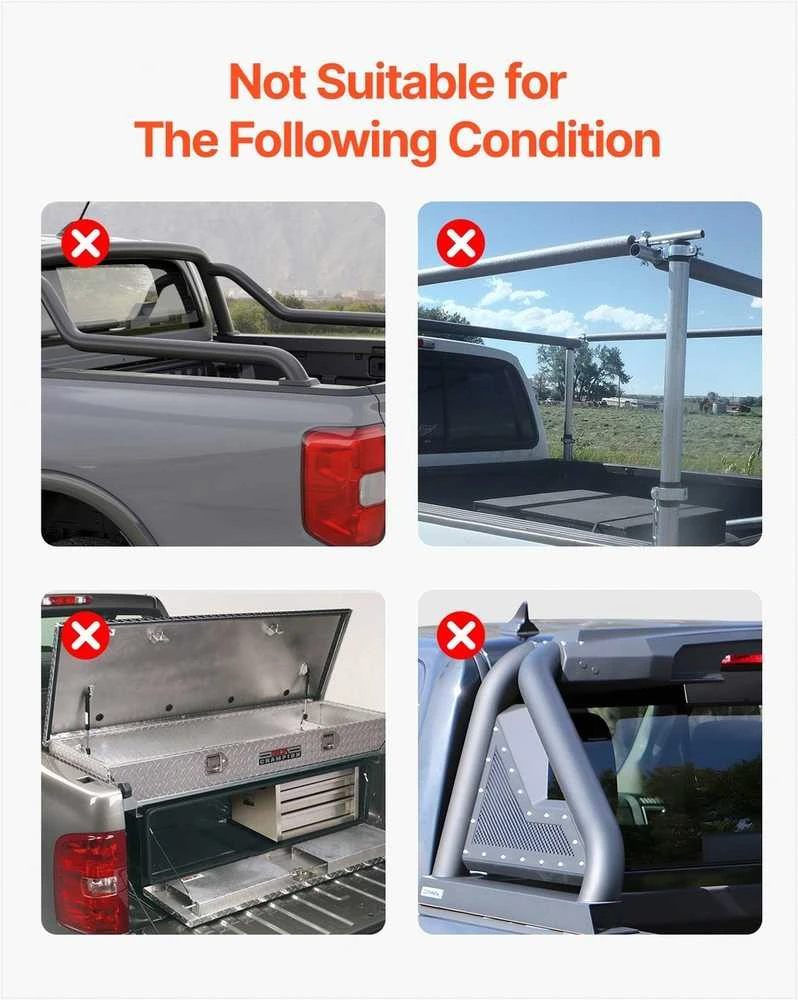 Trigubas sulankstomas kėbulo dangtis 1999-2024 Ford F-250 F-350 Super Duty, tvirtas aliuminis, atsparus vandeniui, 2.07 m Styleside kėbului, pikapo kėbulo uždangalas, apsauginis tentas