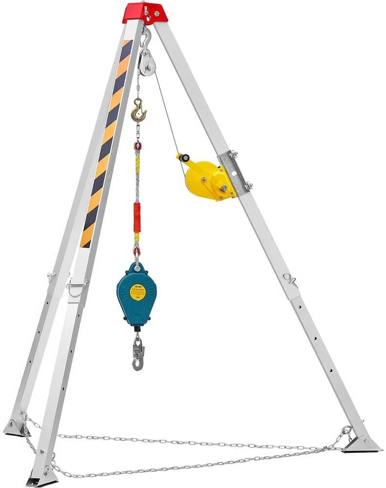 Trikojis uždaroms erdvėms, 30 m lynas, 180 kg, gelbėjimo trikojis, kritimo apsaugos sistema, darbui aukštyje