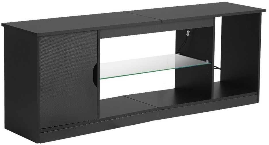 TV staliukas Vevor TV stovas iki 165 cm su stikline lentyna