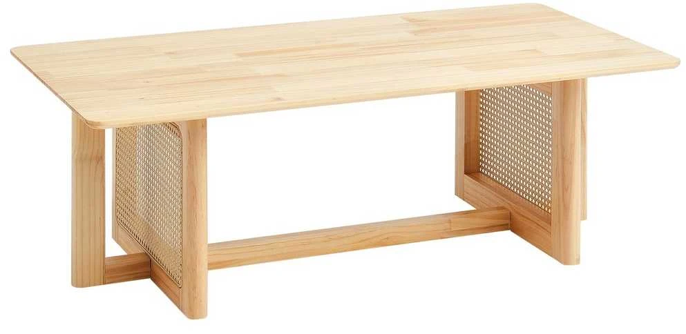 TV staliukas Stačiakampis rotango kavos staliukas, 1200x600mm, natūralios gumos medienos staliukas svetinei, bohemikos stiliaus žemas staliukas, svetinės baldai, dekoratyvinis staliukas