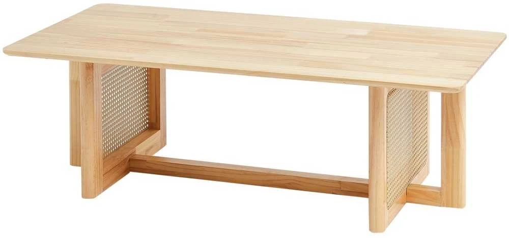 TV staliukas Stačiakampis rotango kavos staliukas, 1200x600mm, natūralios gumos medienos staliukas svetinei, bohemikos stiliaus žemas staliukas, svetinės baldai, dekoratyvinis staliukas