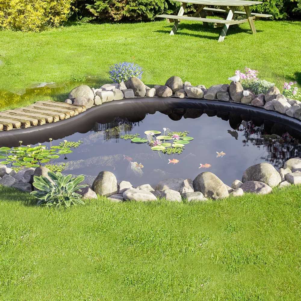 Tvenkinio įdėklas 6 x 7,6 m, 1,5 mm storio, EPDM medžiaga, tvenkinio apvalkalai, krioklio pagrindas, vandens sodai
