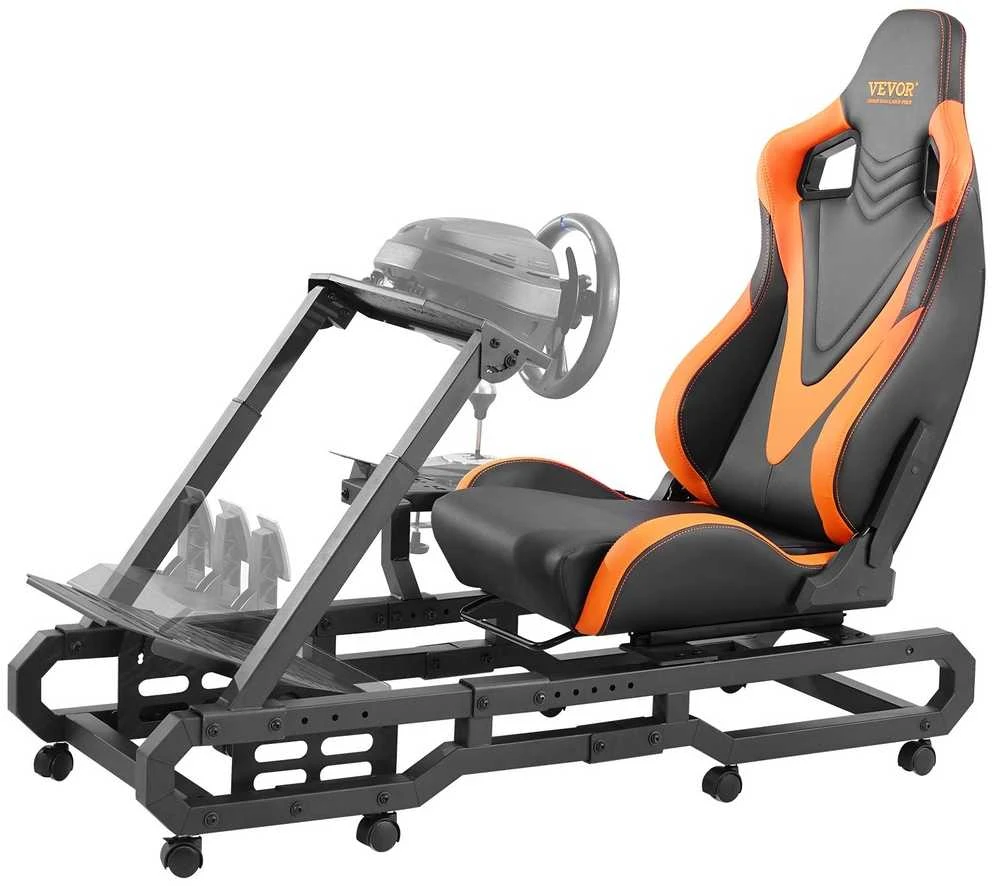 Tvirtas lenktynių vairo stovas, skirtas Logitech G923 G920 G29, reguliuojamo aukščio ir kampo, suderinamas su keliais prekių ženklais, lenktynių simuliatoriaus kabina