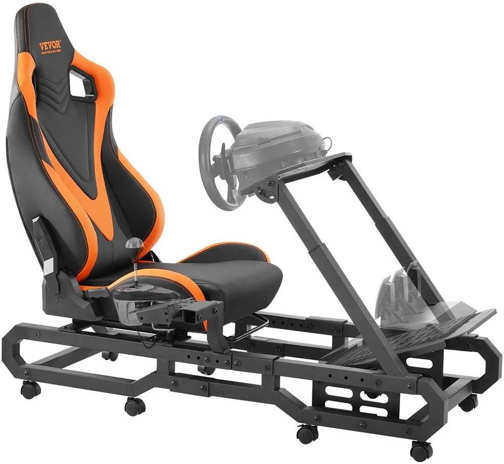 Tvirtas lenktynių vairo stovas, skirtas Logitech G923 G920 G29, reguliuojamo aukščio ir kampo, suderinamas su keliais prekių ženklais, lenktynių simuliatoriaus kabina