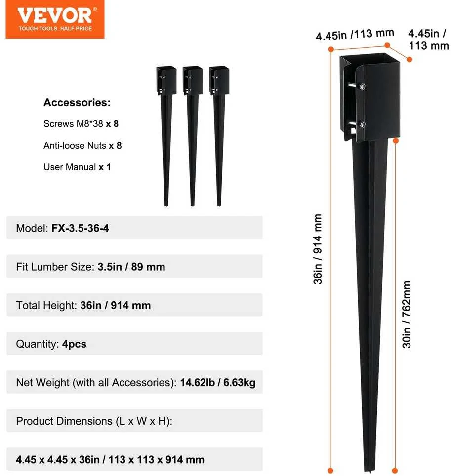 Tvoros stulpo inkaras, metalinis inkaras, tvoros stulpai, pašto dėžutės stulpas, žemės inkaras