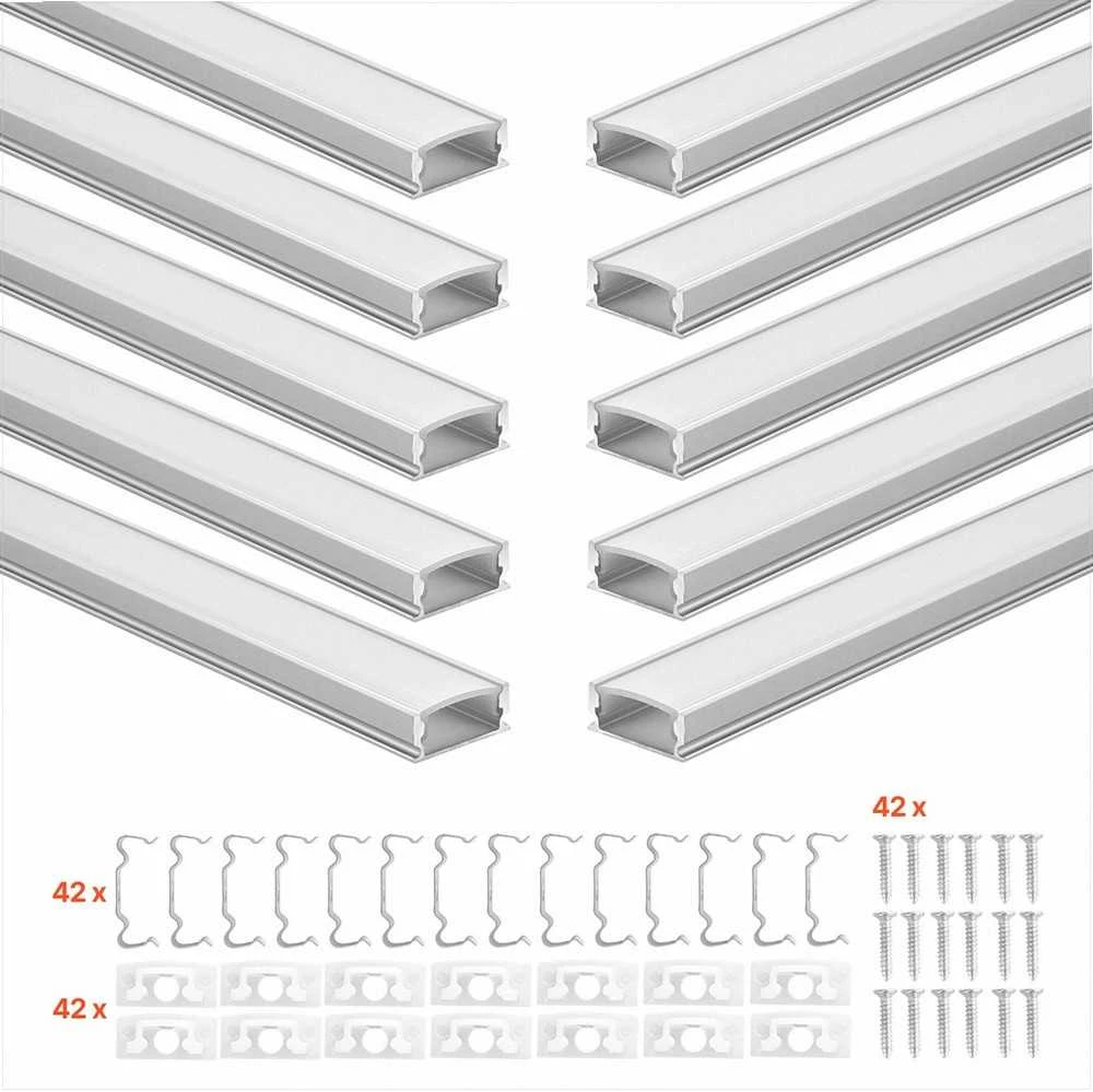VEVOR 10 vnt. 2 m U formos LED aliuminio kanalas