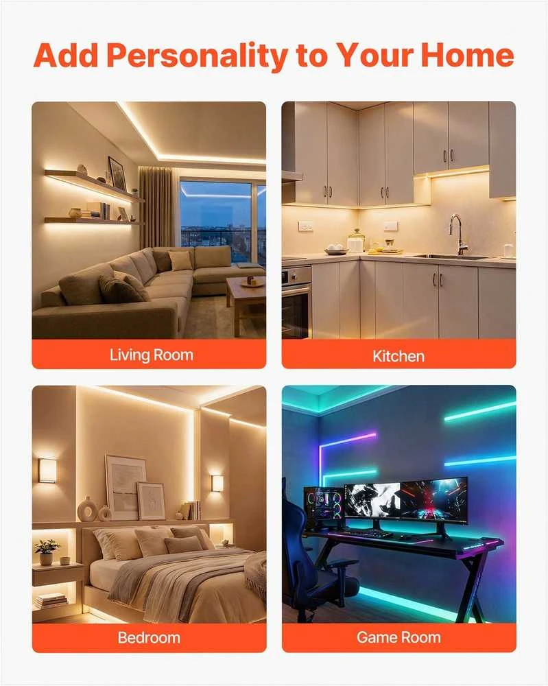 VEVOR 10 vnt. 2 m U formos LED aliuminio kanalas