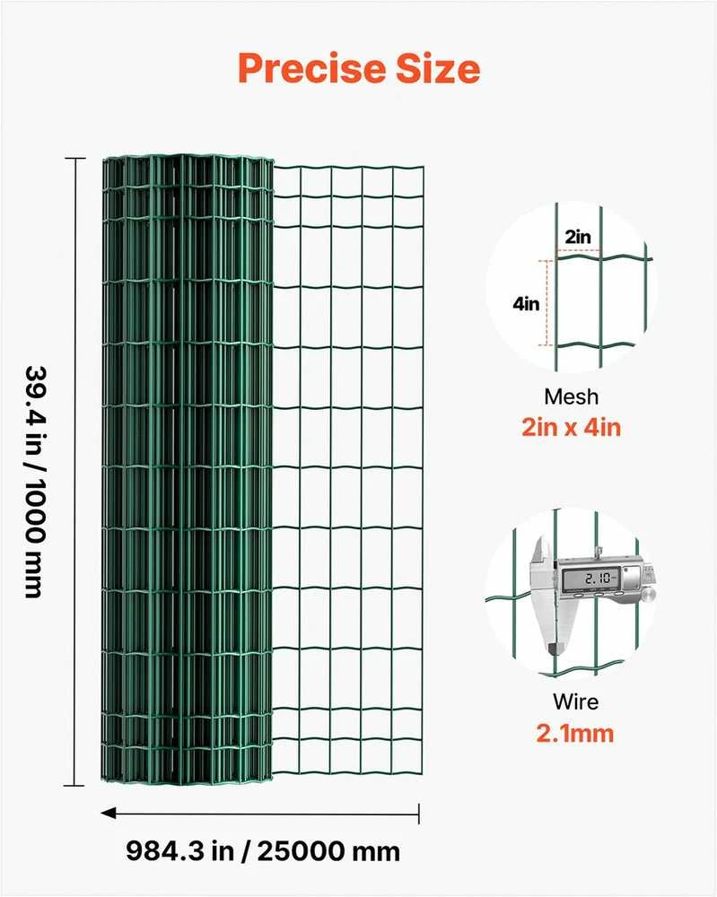 VEVOR Ūkinė tvora, 1 x 25 m, 50 x 100 mm tinklelis