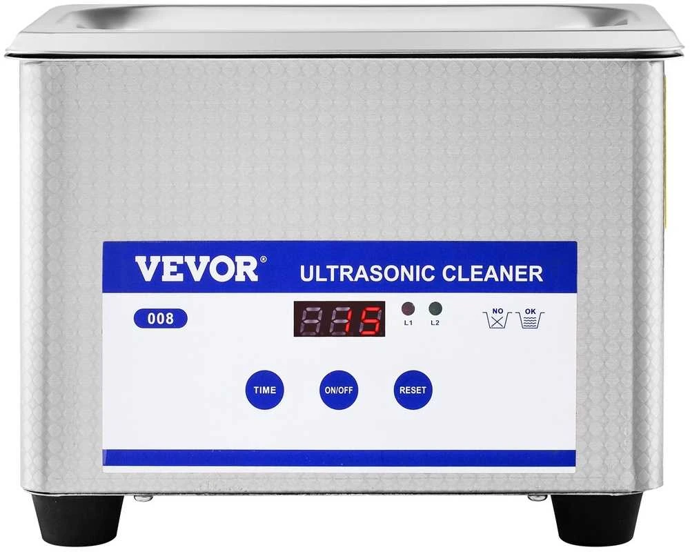 Ultragarsinis valiklis, 0,8 l, 35 W, 40 kHz, Nerūdijančio plieno bakelis, Reguliuojamas laikmatis, Papuošalams, Akiniams