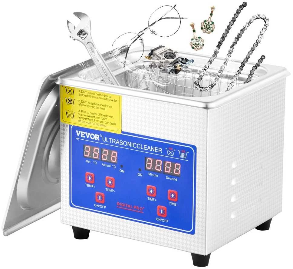 VEVOR 1,3 l ultragarso valymo įrenginys iš nerūdijančio plieno
