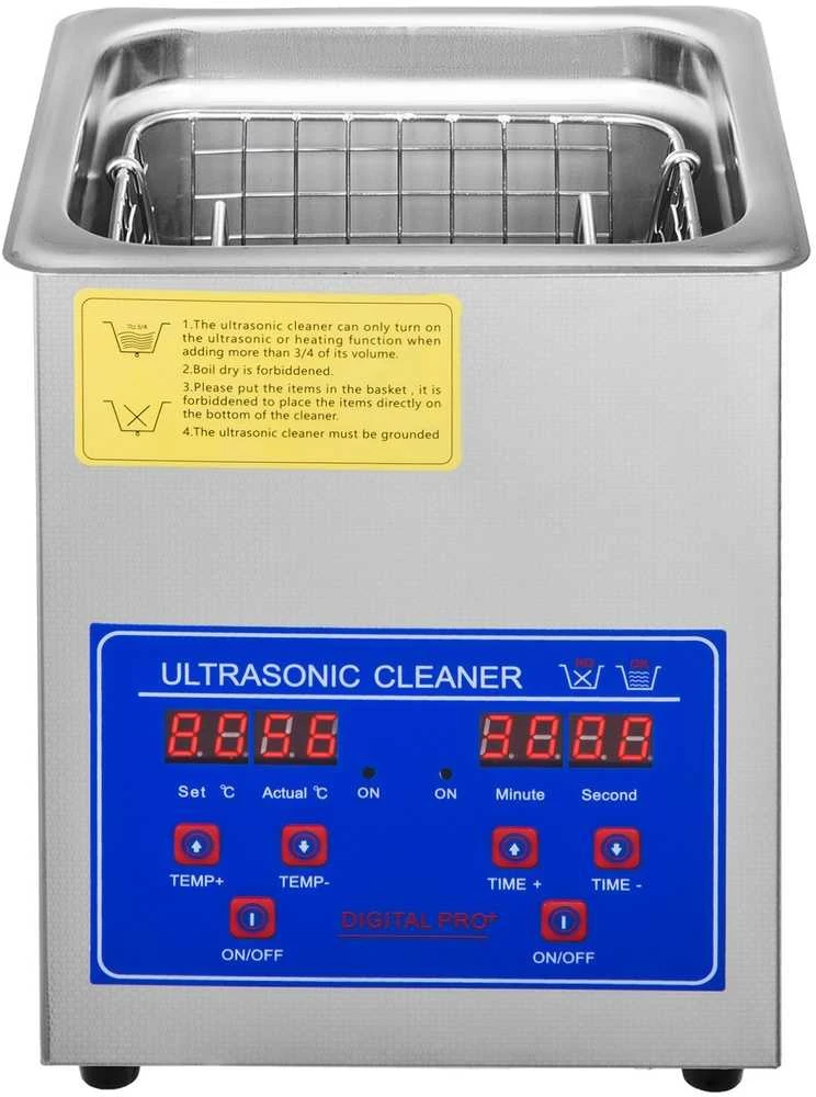 Ultragarsinis valiklis, 2 litrai, 40 kHz, skaitmeninis laikmatis, šildytuvas, nerūdijantis plienas