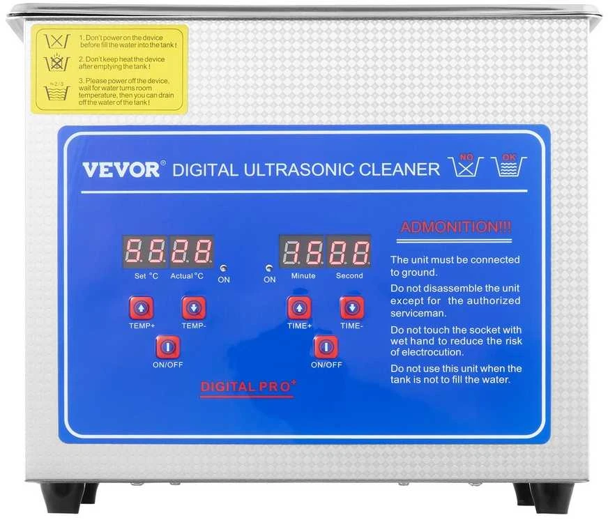 Ultragarsinis valytuvas, 3 litrai, 40 kHz, 120 W, nerūdijantis plienas