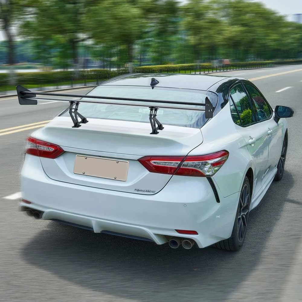 Universalus GT Sparnas Spoileris, reguliuojamas dviejų aukštų automobilio spoileris, matinės juodos spalvos bagažinės sparnas sedanams ir kupė, 1350 mm lenktyninis spoileris