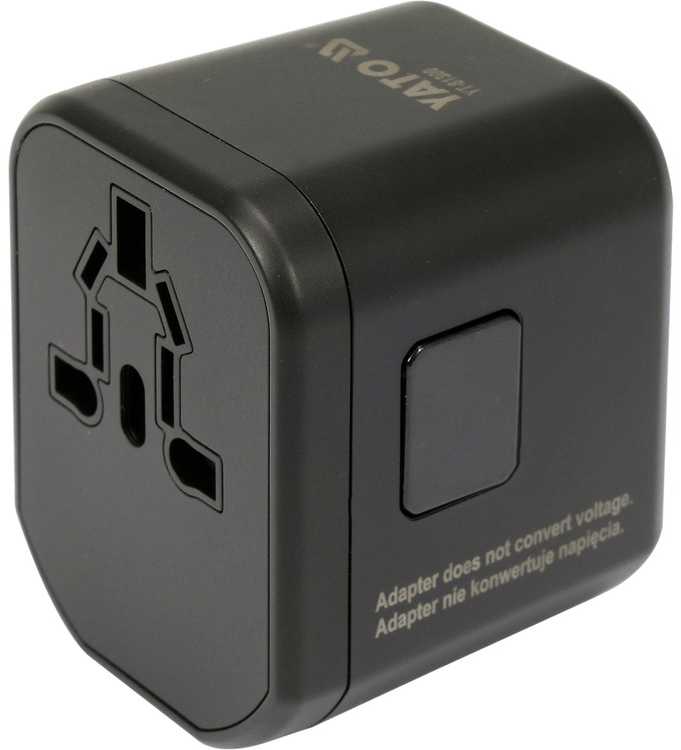 Universalus kelioninis adapteris, skirtas daugiau nei 150 šalių, su USB įkrovikliu