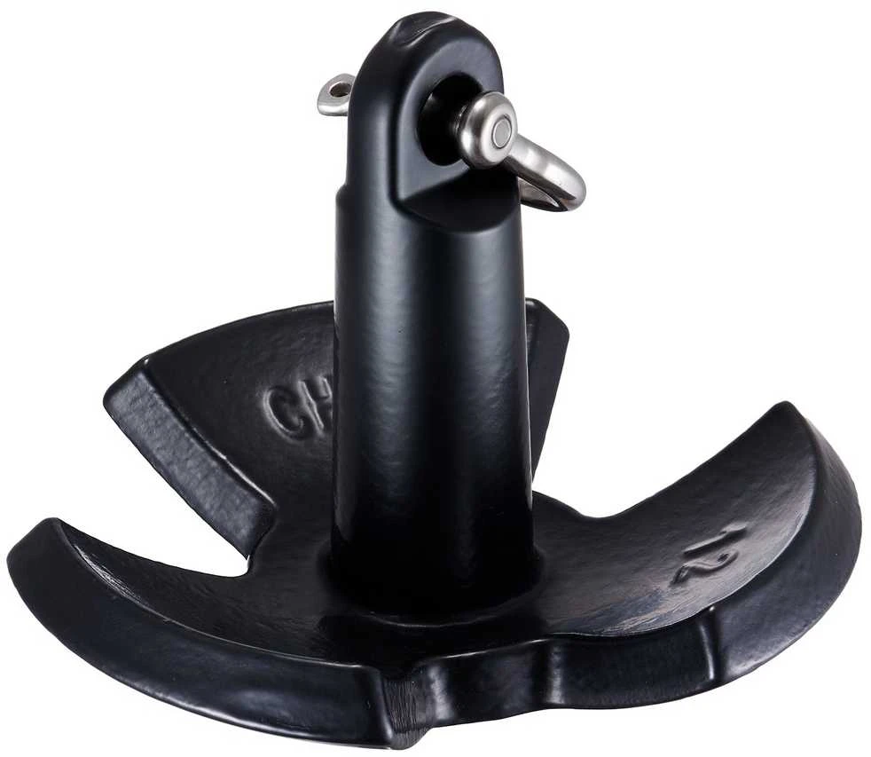 Upės inkaras valtims, 5.4kg ketaus inkaras, juodas vinilu dengtas inkaras, valties inkaras upėms ir ežerams, grybo formos inkaras, valties inkaras baidarėms
