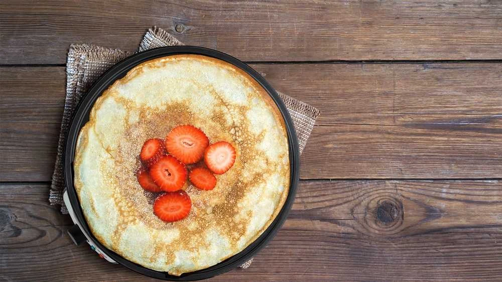 Vaflinė Blynų keptuvė 1000W, 30 cm skersmens, su nelimpančia danga, elektrinė keptuvė