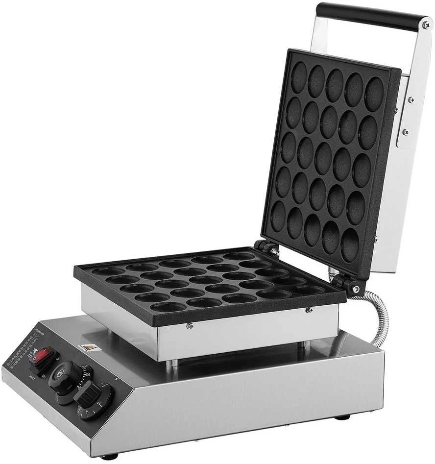 Vaflinė Mini olandiškų blynelių keptuvė, 43 mm poffertjes grilis, 1700W dorayaki kepyklėlė, nelipni nerūdijančio plieno blynų mašina namams ir verslui