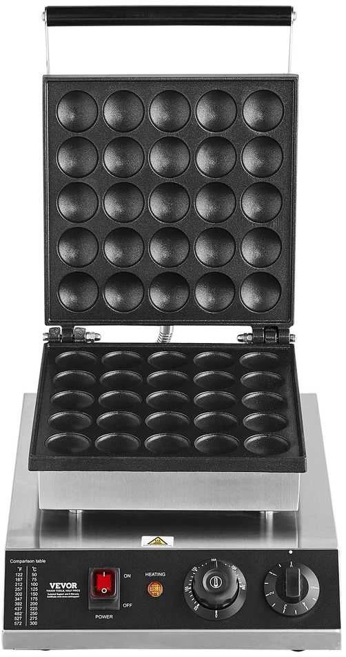 Vaflinė Mini olandiškų blynelių keptuvė, 43 mm poffertjes grilis, 1700W dorayaki kepyklėlė, nelipni nerūdijančio plieno blynų mašina namams ir verslui