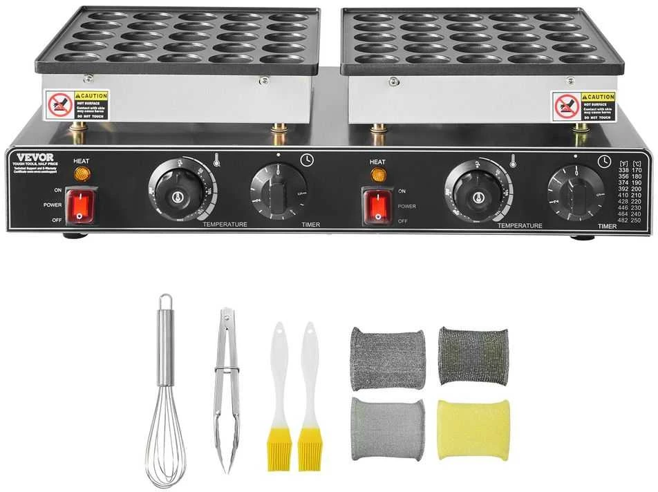 Vaflinė Mini olandų blynelių keptuvė, nelipni Dorayaki kepyklėlė, 1800W elektrinė Poffertjes keptuvė, dviguba temperatūros kontrolė, restoranui, virtuvei, pusryčiams, desertui