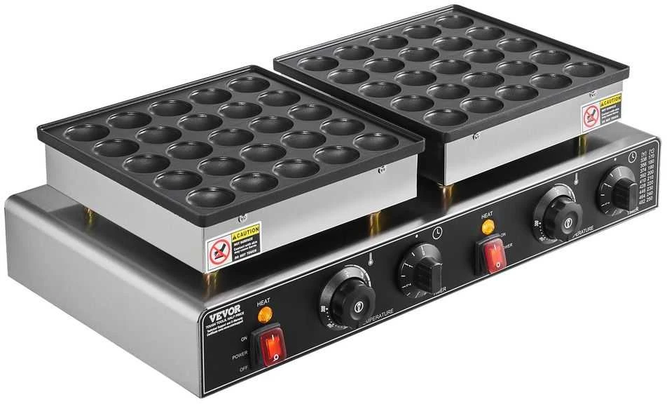 Vaflinė Mini olandų blynelių keptuvė, nelipni Dorayaki kepyklėlė, 1800W elektrinė Poffertjes keptuvė, dviguba temperatūros kontrolė, restoranui, virtuvei, pusryčiams, desertui