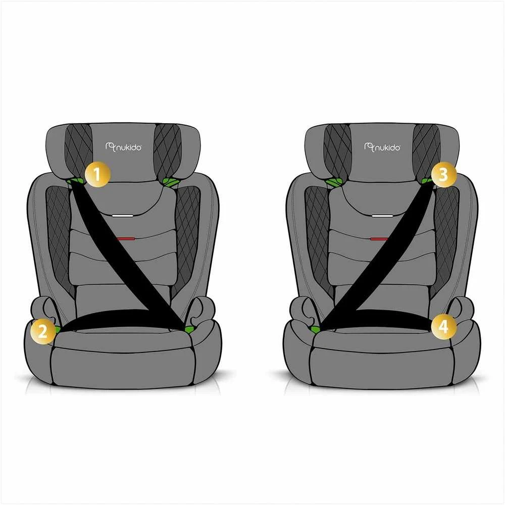 Automobilinė kėdutė Nukido Louis pilka 15-36 kg ISOFIX