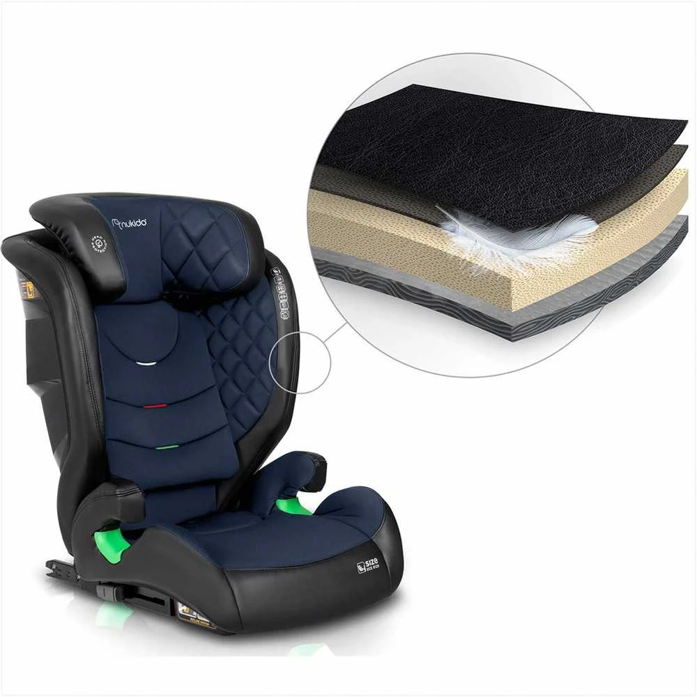 Nukido Vaikiška automobilinė kėdutė, 15-36 kg, su ISOFIX, reguliuojama galvos atrama, šoninė apsauga, 2-3 grupė, patogi kelioninė kėdutė