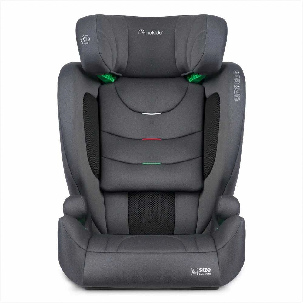 Nukido Vaikiška automobilinė kėdutė, su Isofix sistema, reguliuojama galvos atrama, šoninio smūgio apsauga, 15-36 kg, pilka automobilinė kėdutė vaikams, 2/3 grupės automobilinė kėdutė