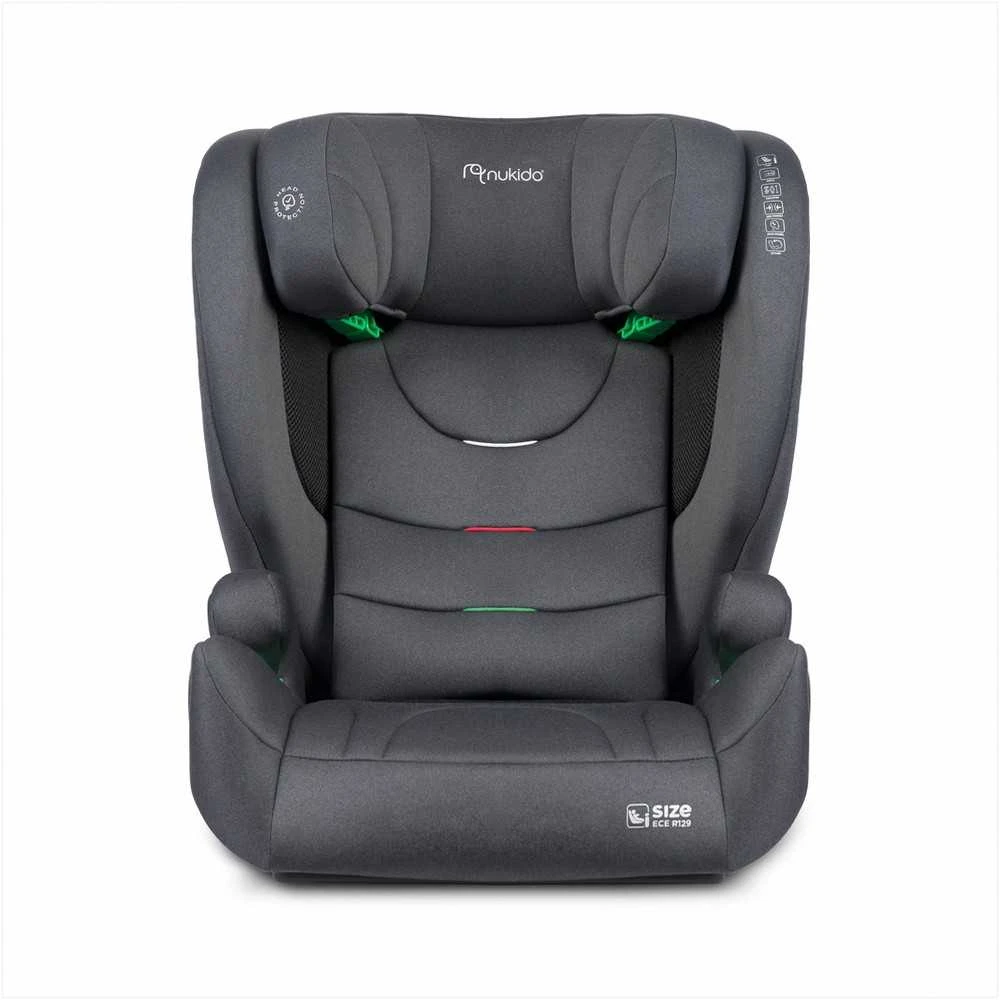 Nukido Vaikiška automobilinė kėdutė, su Isofix sistema, reguliuojama galvos atrama, šoninio smūgio apsauga, 15-36 kg, pilka automobilinė kėdutė vaikams, 2/3 grupės automobilinė kėdutė