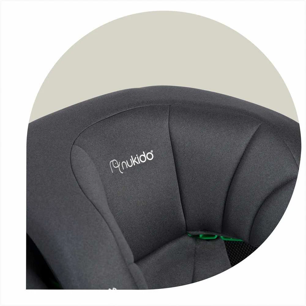 Nukido Vaikiška automobilinė kėdutė, su Isofix sistema, reguliuojama galvos atrama, šoninio smūgio apsauga, 15-36 kg, pilka automobilinė kėdutė vaikams, 2/3 grupės automobilinė kėdutė