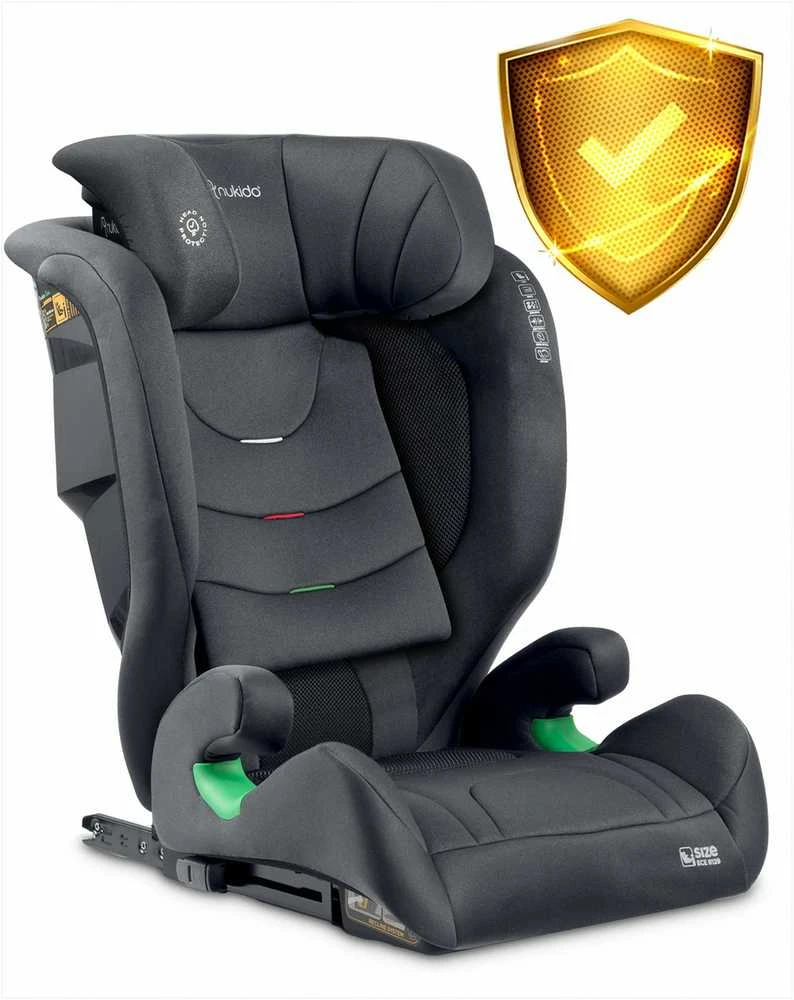 Nukido Vaikiška automobilinė kėdutė, su Isofix sistema, reguliuojama galvos atrama, šoninio smūgio apsauga, 15-36 kg, pilka automobilinė kėdutė vaikams, 2/3 grupės automobilinė kėdutė