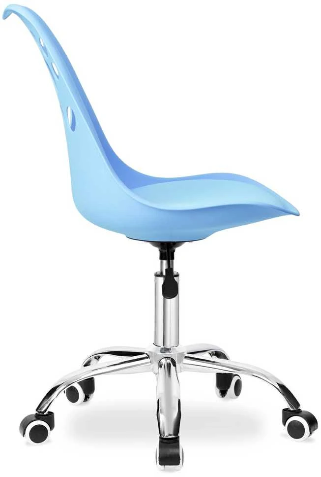 Vaikiška pasukama kėdė su ratukais, ergonominė, mėlyna, biuro, kambario, reguliuojama, mokyklinuko