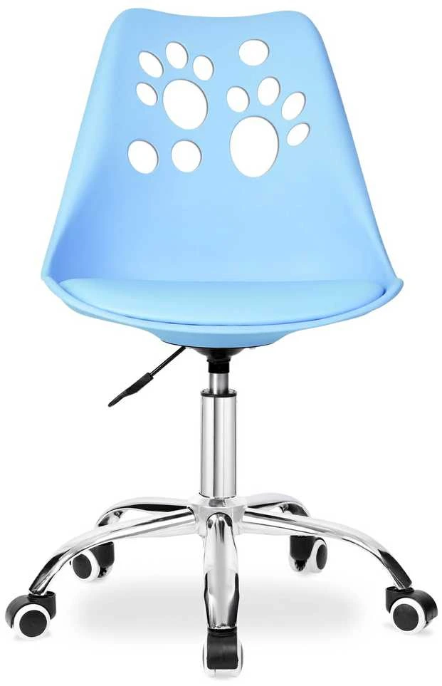Vaikiška pasukama kėdė su ratukais, ergonominė, mėlyna, biuro, kambario, reguliuojama, mokyklinuko