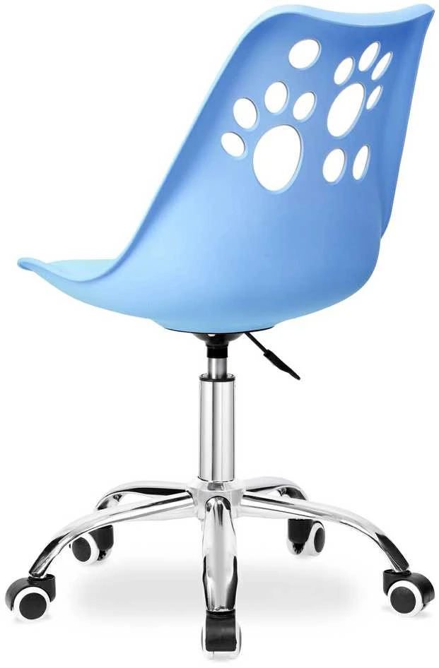 Vaikiška pasukama kėdė su ratukais, ergonominė, mėlyna, biuro, kambario, reguliuojama, mokyklinuko