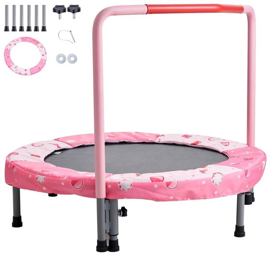Vaikiškas batutas, sulankstomas mini batutas, lauko/vidaus, 95.5 cm, mažyliams, šokinėjimo priemonė, žaidimų aikštelė