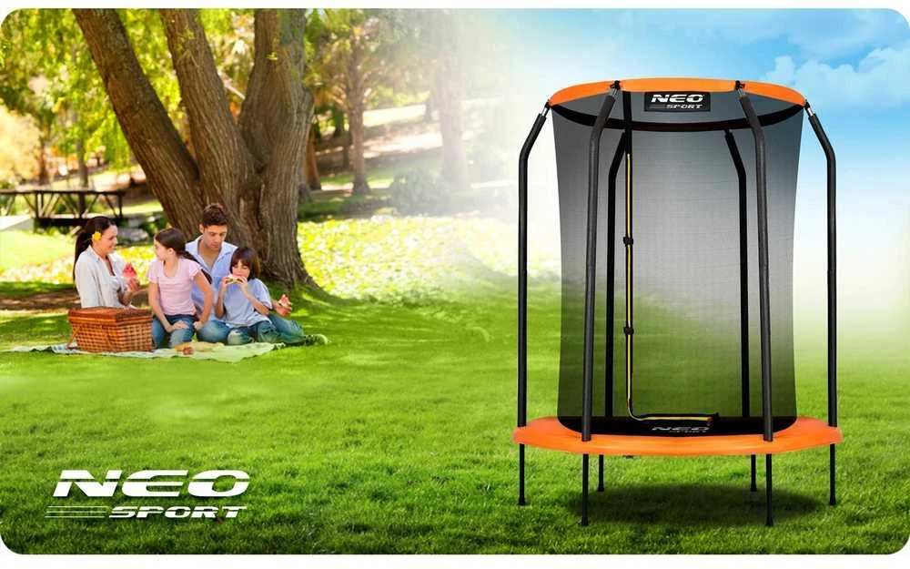 Vaikiškas lauko batutas su apsauginiu tinklu, 152 cm, sodo batutas vaikams, mažas batutas vaikams