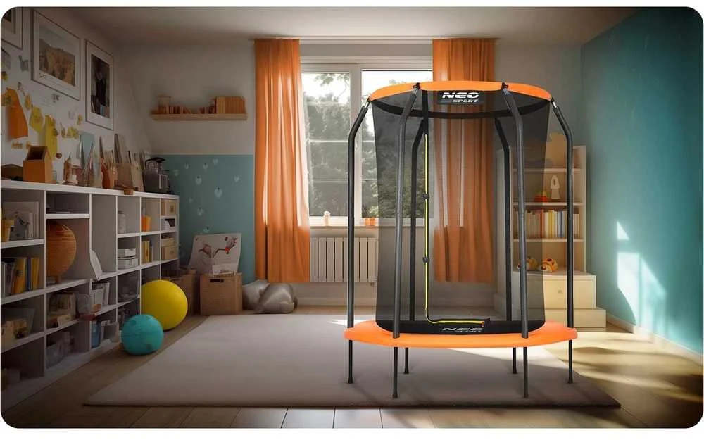 Vaikiškas lauko batutas su apsauginiu tinklu, 152 cm, sodo batutas vaikams, mažas batutas vaikams