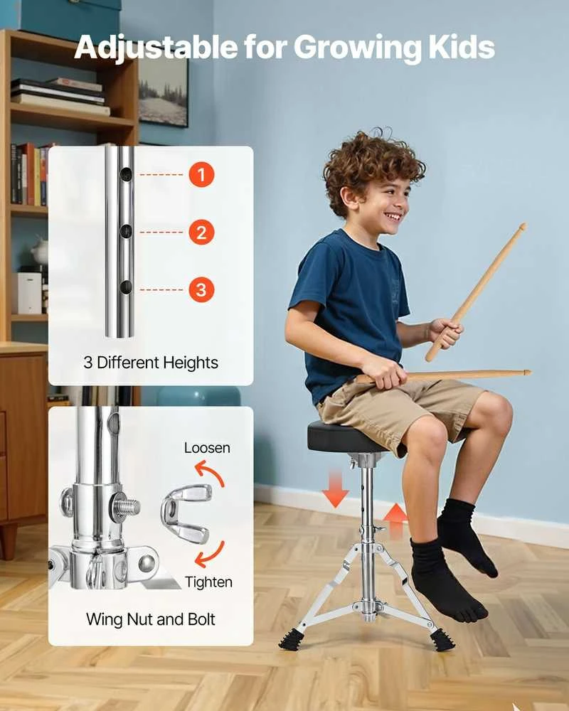 Vaikų būgnų rinkinys, 3 dalių, pradedantiesiems, mėlynas, muzikos instrumentas, mušamųjų komplektas