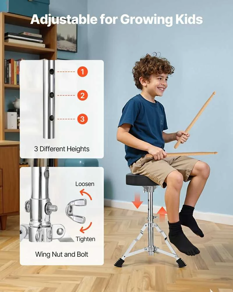 Vaikų būgnų rinkinys, 5 dalių, mėlynas, pradedantiesiems, mažyliams, muzikinis instrumentas