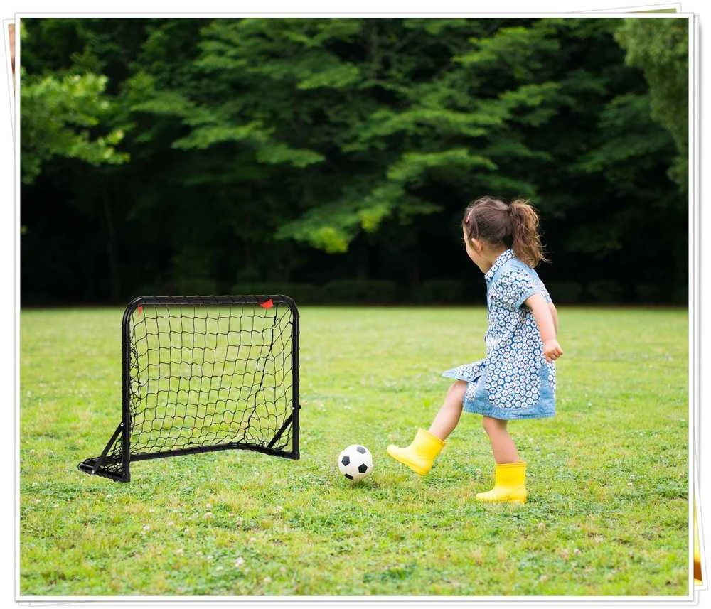 Vaikų futbolo vartai, 2 vnt., sulankstomi, plieniniai, juodi, nešiojami, mini futbolo vartai, treniruočių vartai